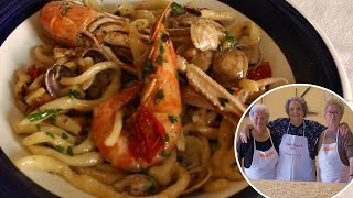 Pasta Grannies cook strozzapreti pasta with seafood [upl. by Gonnella]