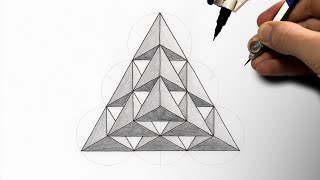 Drawing a Pyramid of Tetrahedrons ▲ Sacred Geometry [upl. by Jarib]