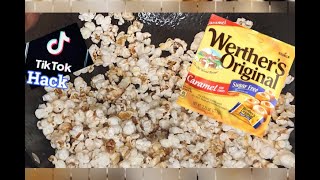 TIKTOK MAKING CARMEL POPCORN WITH WERTHERS CANDY [upl. by Deloris]