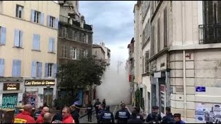 Effondrement dimmeubles à Marseille  les pompiers provoquent la chute dun troisième bâtiment [upl. by Atnahsal]