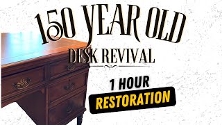 150 Year Old Antique Desk Revival restoration antique furniture satisfying beforeandafter [upl. by Annoiek]