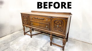 How to Refinish A Wooden Buffet for Beginners [upl. by Barina]