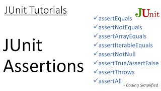 JUnit Tutorial  3 JUnit Assertions [upl. by Gwenny3]