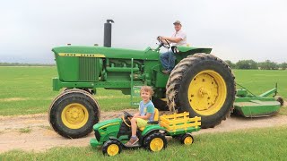 A day working on the farm for kids  Tractors for children [upl. by Kline46]