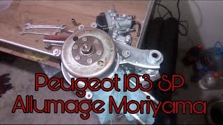 Peugeot 103 SP  allumage moriyama montage  ajustage [upl. by Berglund]