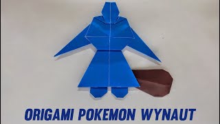 How To Make a paper Origami Pokemon Wynaut Easy [upl. by Drucy]