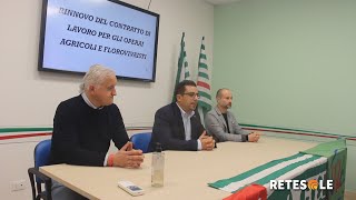 Rinnovo del contratto per gli operai agricoli e i florovivaisti conferenza a Perugia [upl. by Airdnalahs]