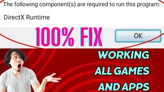 THE FOLLOWING COMPONENTS ARE REQUIRED TO RUN THIS PROGRAM DIRECTX RUNTIME FIX ERRORSOLVED [upl. by Breana]