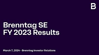 Brenntag SE  Full Year 2023 Results Presentation [upl. by Ecirtaed]