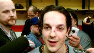 FLYER FILES Danny Briere on fight hat trick [upl. by Ahseryt410]