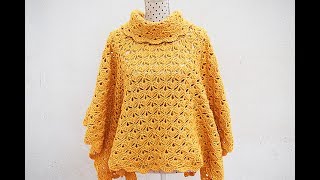 Poncho o capa de mujer a crochet MAJOVEL muy fácil y rápido crochet ganchillo fácil [upl. by Ainnek]