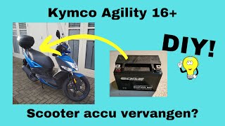 Kymco Agility 16  Scooter accu vervangen Doehetzelf [upl. by Udenihc786]