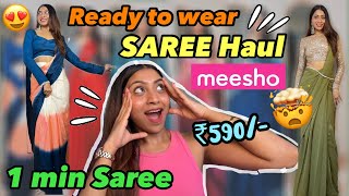 Best Meesho SAREE Haul😍FAREWELL amp FESTIVE Ready to wear sarees saree meeshohaul [upl. by Albarran]