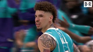 LaMelo Ball Ridiculous OffBalance Logo 3 Has Hornets Announcer Losing His Mind [upl. by Sehguh464]