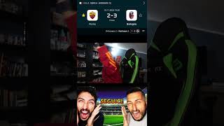 🤬 RomaBologna 23 la mia reazione al gol di Karlsson… asroma bologna seriea calcio [upl. by Orelie]