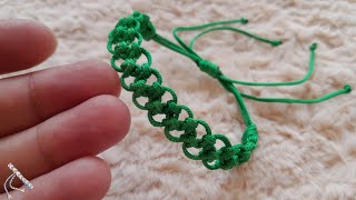 Bracelet with braidHow to make cotton bracelets at home [upl. by Carrew]