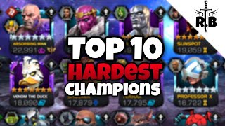 Top 10 Hardest Champions To Play In Marvel Contest Of Champions  Mcoc Rankings [upl. by Anairad441]