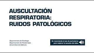 Auscultación respiratoria ruidos patológicos [upl. by Lekim709]