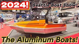 2024 ALUMINUM BOATS Big Seattle Boat Show duckworth hewescraft fishingboats lundboats lowe [upl. by Laris]