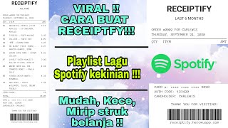 Cara membuat Receiptify dari Playlist Spotify mudah dan cepat   Viral di Instagram [upl. by Darya]