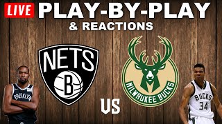 Brooklyn Nets vs Milwaukee Bucks  Live PlayByPlay amp Reactions [upl. by Auberon]