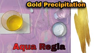 Gold Precipitation From Aqua Regia  Gold Precipitate By Sodium metabisulfite [upl. by Eladroc]