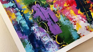 EASY Acrylic Abstract Art  Painting Without A Brush [upl. by Ahter]