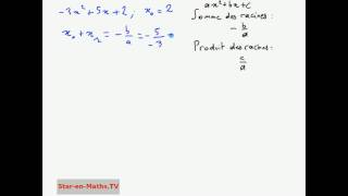 1ère S formule somme et produit des racines trinôme du second degré [upl. by Sadick]