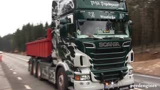 Scania R500 THIZ Transport V8 sound [upl. by Eirojram]