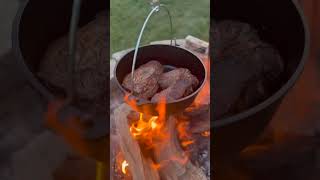 Braising Beef Chuck at the Fire Pit with Starter King [upl. by Yedarb845]