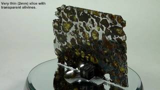 Meteorite BRAHIN pallasite transparent slice [upl. by Jeri30]