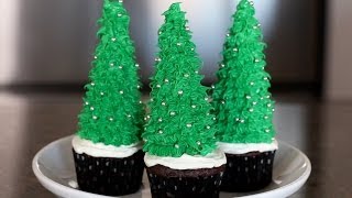 How to Make Christmas Tree Cupcakes  Cooking Tips amp Recipes [upl. by Dubois654]