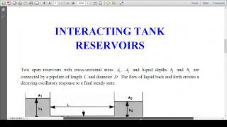 Modeling of Interacting Tank ResvervoirsFluid FlowChemical EnggProcess ControlDr R K AryaNITJ [upl. by Nnhoj]