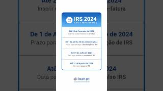 Calendário IRS 2024 • eloan Soluções Financeiras [upl. by Ennoira622]