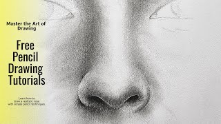 Free Pencil Drawing Tutorial How to Draw a Nose with Simple Tools [upl. by Eniawed]