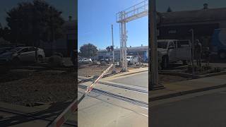 Kilgore Rd Railroad Crossing Crooked Gate After Hit Passing On SACRT Light Rail 10292024 [upl. by Eecal]