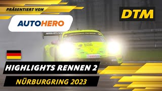 Sensation am Nürburgring  DTM Highlights des zweiten Rennens präsentiert von Autohero  DTM 2023 [upl. by Aihsetan535]