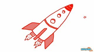 How to draw a Rocket  Step By Step Drawing for Kids  Educational Videos by Mocomi [upl. by Iloj]