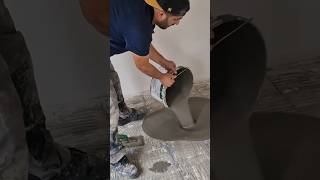 Self leveling screed VERY FLUID😳 selfleveling screed renovation howto [upl. by Philipines]