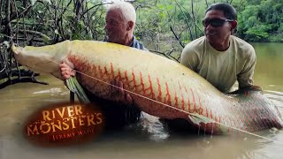 Hooking a Monsterous Arapaima On a Fly  ARAPAIMA  River Monsters [upl. by Nishom]