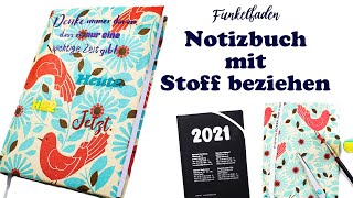 Kalender basteln  Ganz einfach Kalender mit Stoff beziehen  Buchhülle kleben [upl. by Beauvais]