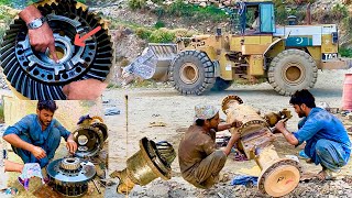 Cat Wheel 966F Big Loader Front Part amp Differential Gear Recovering Process [upl. by Ovid]