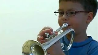 6 year old trumpet kid playing Handel [upl. by Loresz]