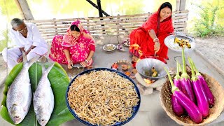 শীতকালের স্পেশাল বেগুন দিয়ে টাকি শুটকি মাছ রান্না সাথে ইলিশ মাছের রেসিপি  ilish mach recipe [upl. by Ramos]