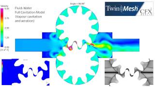 CFX BerlinVideo CFD Analysis External Gear Pump with Cavitation and Aeration [upl. by Kath385]