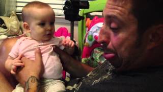 CUTE BABY Daddy vs Baby Spit Off [upl. by Avaria530]