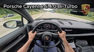 2024 Porsche Cayenne S 468 hp  POV Test On the German Autobahn [upl. by Ester845]