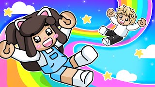 Sliding Down A RAINBOW In Roblox [upl. by Linea581]