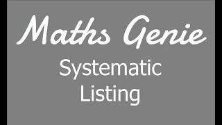 Systematic Listing [upl. by Naiva]