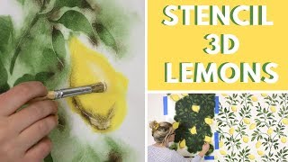 How To Stencil 3D Lemons That Look Like Wallpaper [upl. by Jeannie380]